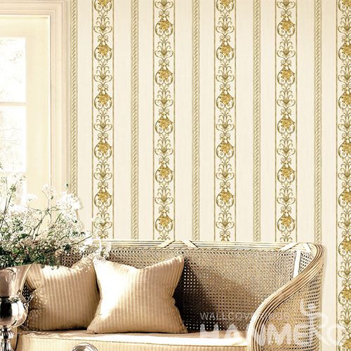 HANMERO European Modern Yellow Stripes 0.53 * 10M Non-woven Wallpaper Wholesale Prices for TV Sofa Background Decorative
