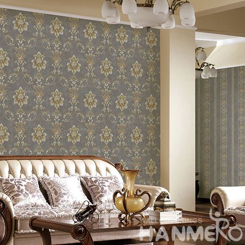 HANMERO Washable Non-woven Floral 0.53 * 10M Wallcovering for Hotels Restaurants Chinese Wallpaper Supplier European Style