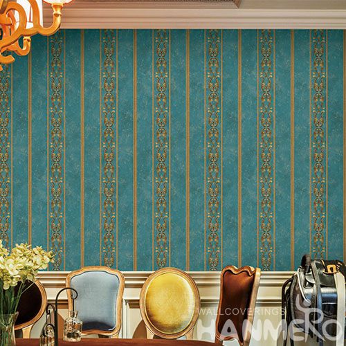 HANMERO Non-woven Modern Gloden Stripes Design Wallcovering Nature Sense Household Office Decor Wallpaper 0.53 * 10M Best Selling