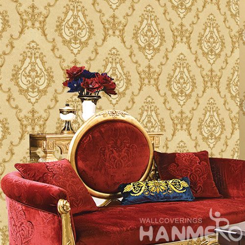 HANMERO Yellow Modern Best Prices Popular Style PVC Wallpaper for Interior Wall Design Wallcovering Vendor Hubei China Chinese