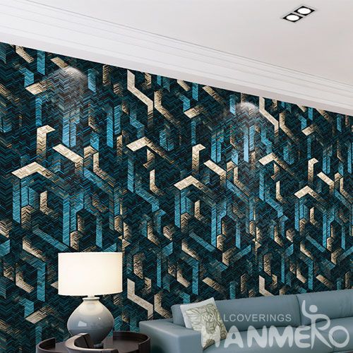 HANMERO High Quality Removable Natural Non-woven Wallpaper Germetric Textured Cozy Home Decoration from China