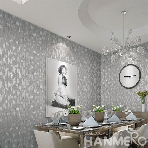 HANMERO Professional Home Wallcovering Non-woven Grey Color Wallpaper for Interior Household Wall from China Chinese