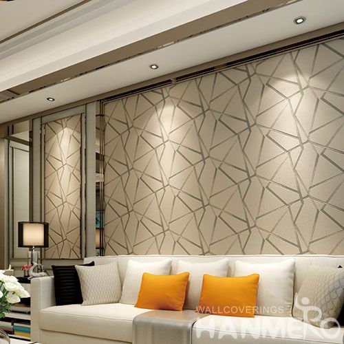 HANMERO Suede 3D Modern Geometric Design Wallcovering Nature Sense Household Decor Wallpaper 0.53 * 10M Hot Selling