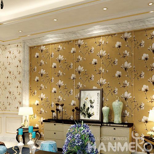 HANMERO Foaming Vintage Floral Suede Wallcovering 0.53 * 10M Hot Selling Wallpaper for Study Room Decoration Cozy