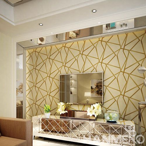 HANMERO Modern 3D Geometric Design Foaming Technology Suede Wallpaper 0.53 * 10M for Room Decoration from China Factory