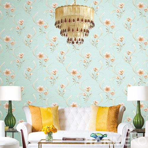 HANMERO Office Study Room Decorative Wallcovering Chinese Factory PVC Deep Embossed Floral Design Wallpaper High Quality