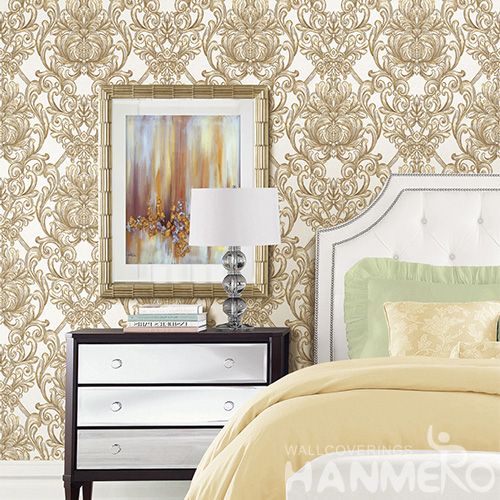 HANMERO Strippable High Quality Damask Design Pattern PVC Wallpaper Wholesaler Exporter from China Factory Sell Directly
