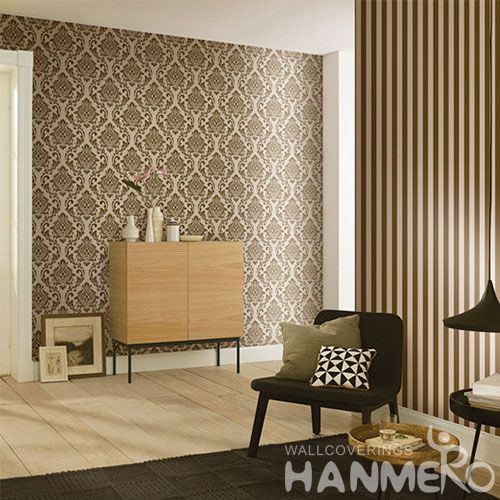 HANMERO Strippable Bedding Room Decorating Home Furnishing Wallpaper 0.53 * 10M / Roll Damask Wallcovering Manufacturer