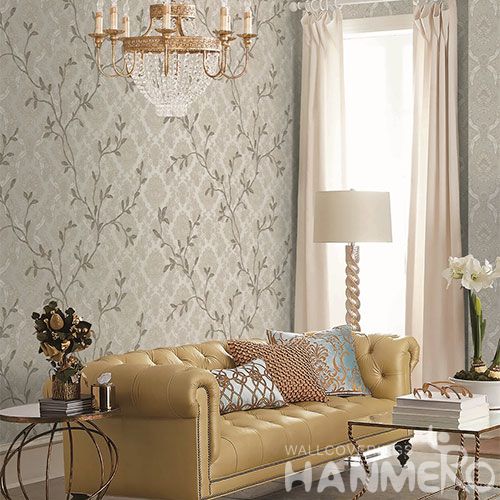 HANMERO PVC 1.06M Strippable Wallpaper European Style Living room Interior Wall Decoration Wallcovering Supplier