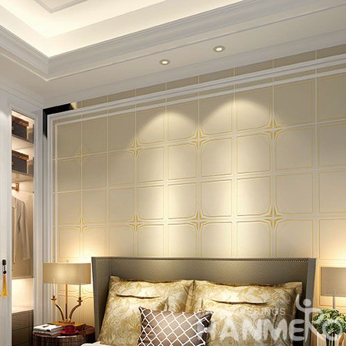 HANMERO Geometric Pattern Modern Style 0.53 * 10M Suede Wallpaper Chinese Factory Supplier With SGS CE Certificate