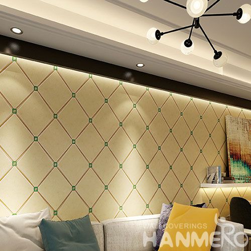 HANMERO Best-selling High Quality 0.53 * 10M Suede Wallpaper 3D Geometric Pattern for TV Bachground Wall Decor