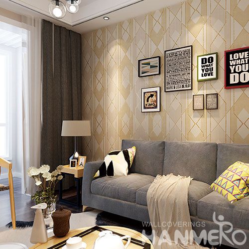 HANMERO Modern Design Suede Wallpaper 0.53 * 10M with Foaming Technology for Luxury Home Decoration from China