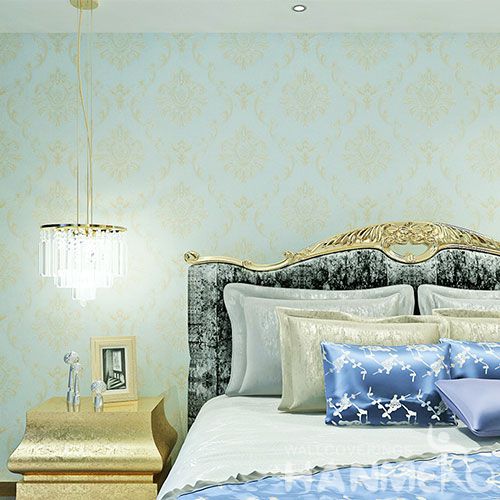 HANMERO PVC Strippable Blue Color Wallpaper Professional Chinese Wallcovering Exporter Wholesale Prices Kids Room Decor