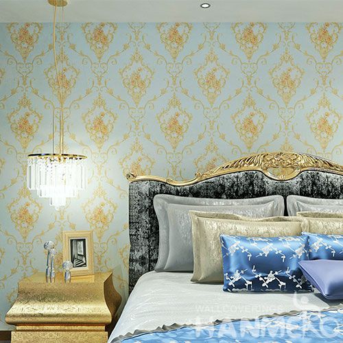 HANMERO Light Blue Modern Flowers PVC Wallpaper 0.53 * 10M Household Decor Wallcovering  from China Photo Quality