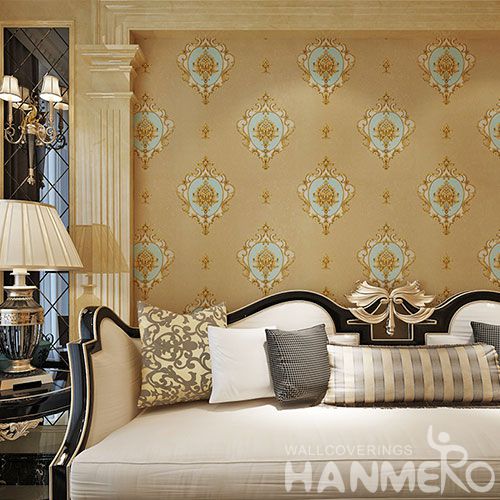 HANMERO PVC Classice Luxury Design 0.53 * 10M Wallpaper European Style Chinese Professional Wallcovering Seller