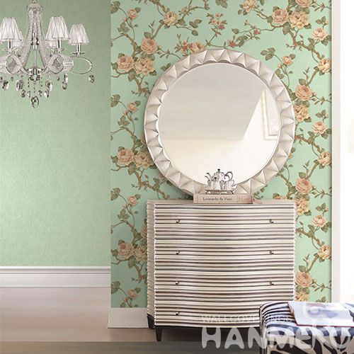 HANMERO Removable Eco-friendly PVC Wallpaper from Chinese Exporter with Beautiful Flower Patterns for Interior Home Decoration