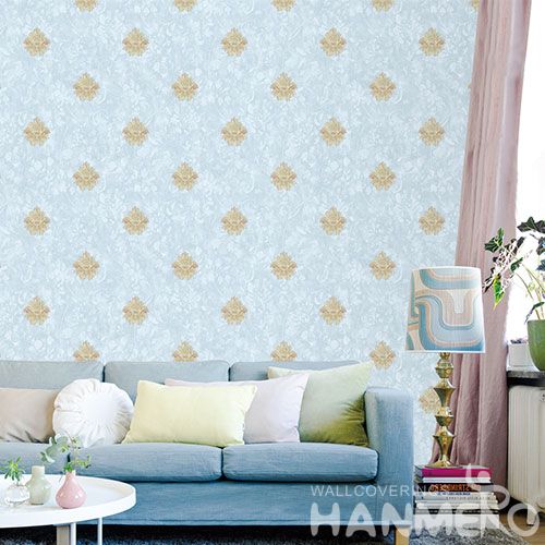 HANMERO Damask Design Durable Kitchen Bathroom Wallpaper Non-woven 1.06M Factory Sell Directlly Chinese Wallcovering Distributor