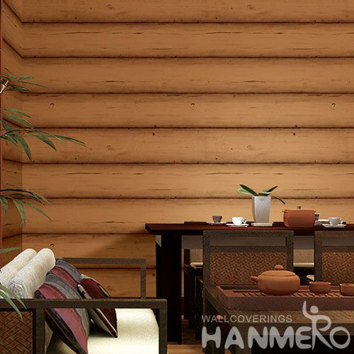 HANMERO PVC Modern Classic Wood Design Wallpaper 0.53 * 10M Nature Sense Wallcovering Factory Sell Directlly for Study Room