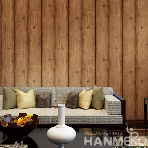 HANMERO Modern Economical 0.53 * 10M PVC Wallpaper in Wood Texture Wholesale Prices for TV Sofa Background Wall Decorative