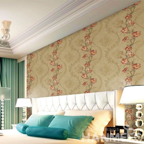 HANMERO Fancy Color Floral Pattern PVC Wallpaper 0.53 * 10M Kids Bedroom Decor Wallcovering from Chinese Factory