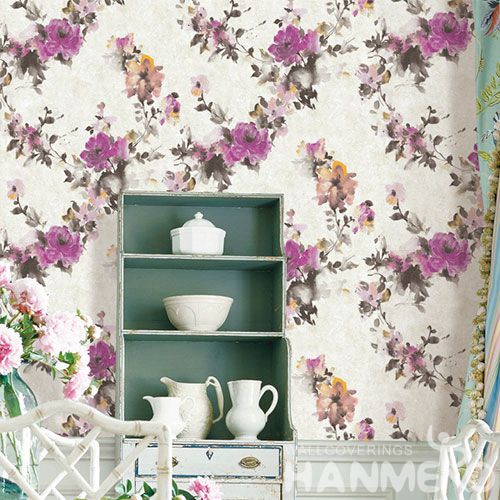 HANMERO Latest Modern Beautiful Flowers PVC 0.53 * 10M Wallpaper Chinese Wallcovering Manufacturer Wholesale Prices