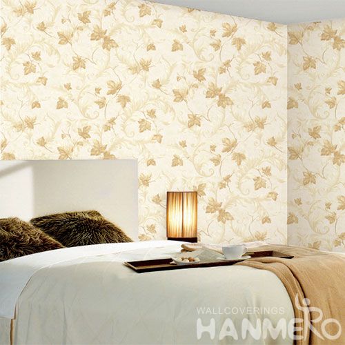 HANMERO Modern Cozy Leaves Pattern PVC Wallpaper 0.53 * 10M Household Decor Wallcovering Chinese Manufacture