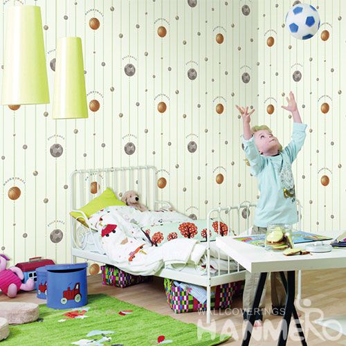 HANMERO Best Selling Fashion Football Design Walllpaper in Modern Style from Chinese Manufacturer 0.53 * 10M Non-woven Kids Room Decoration