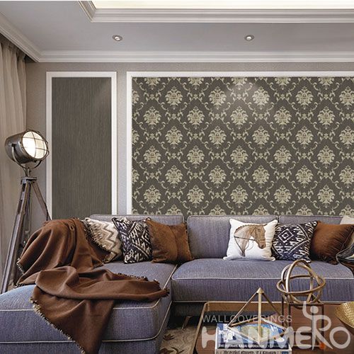 HANMERO Damask Eco-friendly Vinyl-coated PVC Wallcovering Office Kitchen Wall Decor Wallpaper Classic Style Chinese
