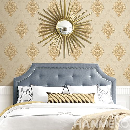 HANMERO Vinyl Living Room PVC Deep Embossed Wallpaper 0.53 * 10M / Roll Classic Damask Wallcovering Exported Wall Decoration