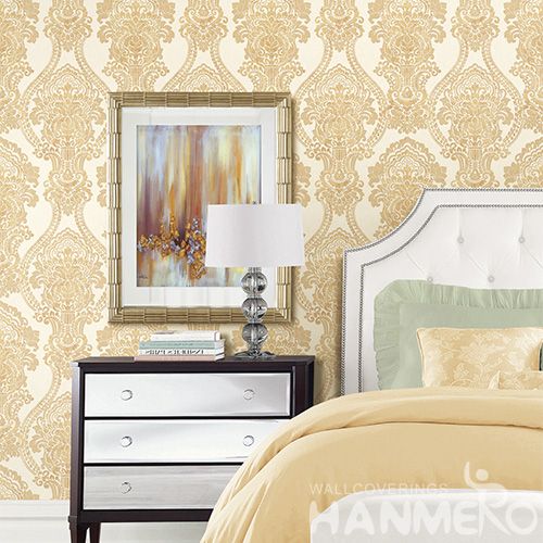 HANMERO Modern PVC Natural Material Wallpaper with Fashion Stylish Damask Designs for Wallcovering Distributors Sellers