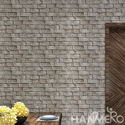 HANMERO Modern New Style 3D Brick Design Decorative PVC 0.53 * 10M Wallpaper for Interior Household Wall Designer
