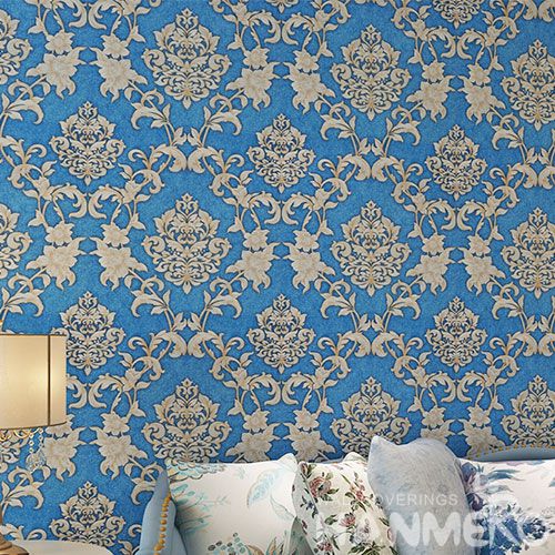 HANMERO Kids Room Exported Household Blue Color Wallpaper PVC 0.53 * 10M Stylish Wallcovering Distributor from China