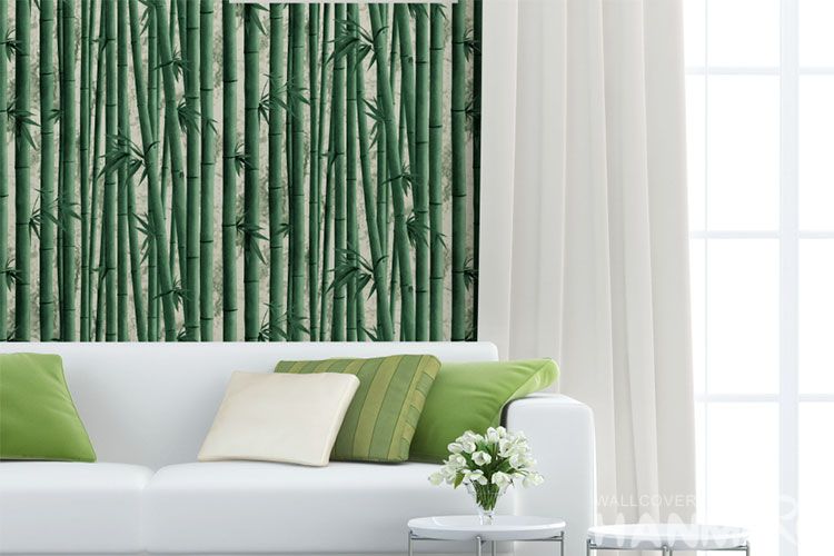 Hanmero Luxury Green Color Pvc 0 53 10m 3d Bamboo Textured