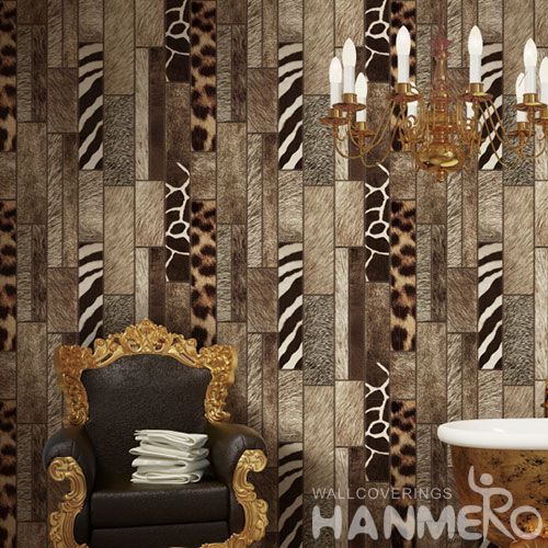 HANMERO New Fashion Dark Brown Wood Pattern Contemporary Wallpaper Unique Technology for Household Decoration from China