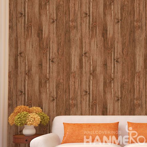 HANMERO Classic 3D Wood Design PVC 0.53 * 10M Modern Style Living Room Wallpaper Best Prices Chinese Wallcovering Dealer