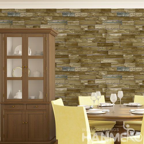 HANMERO Wood Design Household Wall Buy Wallpaper Online PVC 0.53 * 10M Wallcovering from Chinese Factory in Modern Style