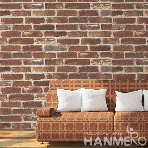 HANMERO Modern Classic Style 0.53 * 10M / Roll Brick 3D Wall Paper Wallcovering Distributors Hot Sex for Living Room