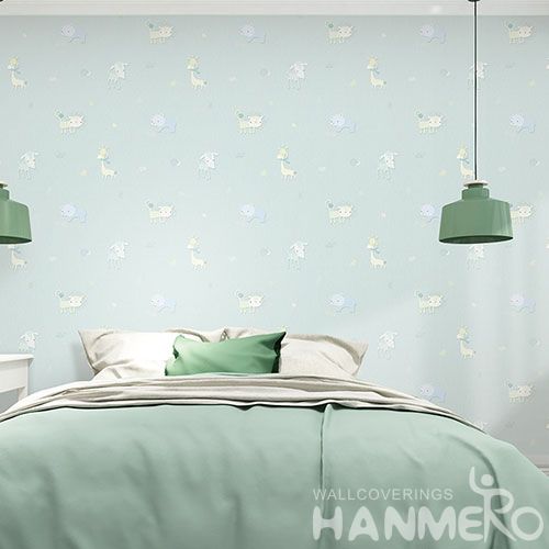 HANMERO Professional Home Wallcovering Modern Animals Design Non-woven Wallpaper for Interior Household Kids Room Wall