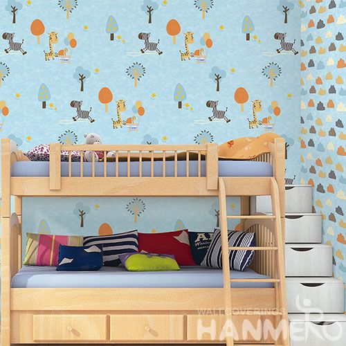HANMERO Affordable Hot Non-woven Quality Wallpaper Cartoon Animals Design Household Room Wallcovering Competitive Prices