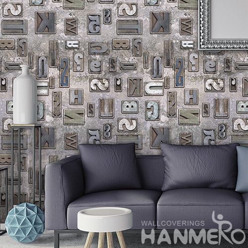 HANMERO Factory Price Hot Selling Unique English Words Non-woven Wall Paper 0.53 * 10M / Roll from Chinese Supplier
