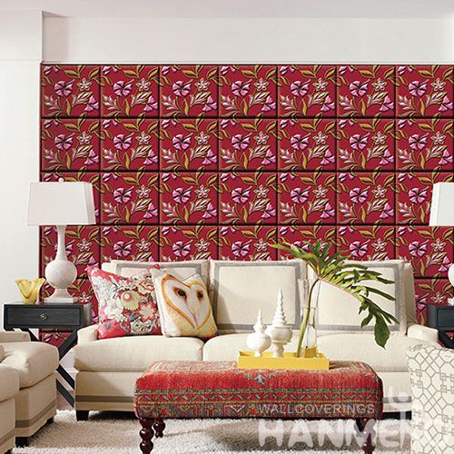HANMERO Hot Selling Beatiful Flowers Pattern Wallpaper 3D Effect PVC Interior Wallcovering for Home Decoration from Chinese Supplier