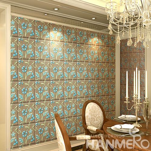 HANMERO Chinese Home interior Modern Luxury Wallpaper Beatiful Flowers 3D 1.06M PVC Room Decoration Wallcovering Wholesaler from China