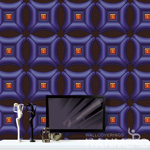 HANMERO Purple Color Home Interior 3D PVC 1.06M Wallpaper for TV Sofa Background from Professional Wallcovering Manufacturer