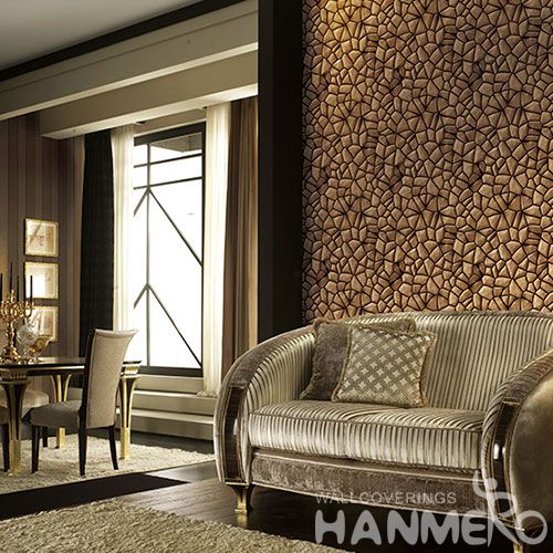 HANMERO Chinese Newest Fancy Stone Design 3D Wallcovering PVC 1.06M Wallpaper for Hotel Nightclub Wall Decor Best Selling