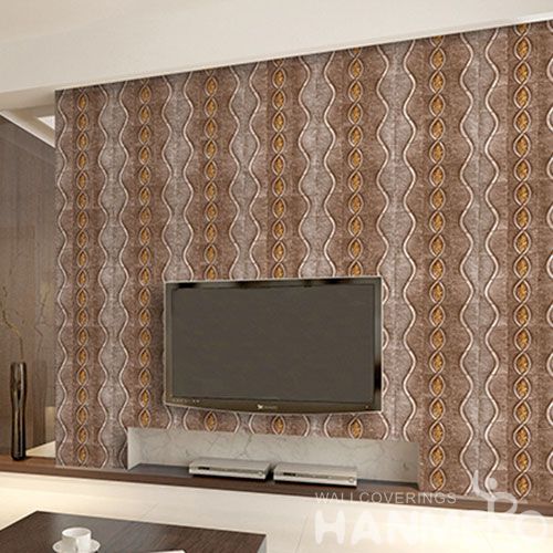 HANMERO PVC 1.06M Luxury Special Design Korea Wallpaper in Brown Color for Room Wall Decoration Professional Manufacturer