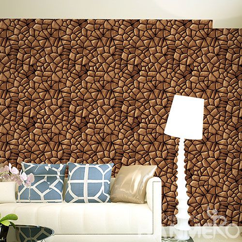 HANMERO Office Study Room Decorative Wallcovering Chinese Factory PVC 1.06M 3D Stone Design Wallpaper High Quality