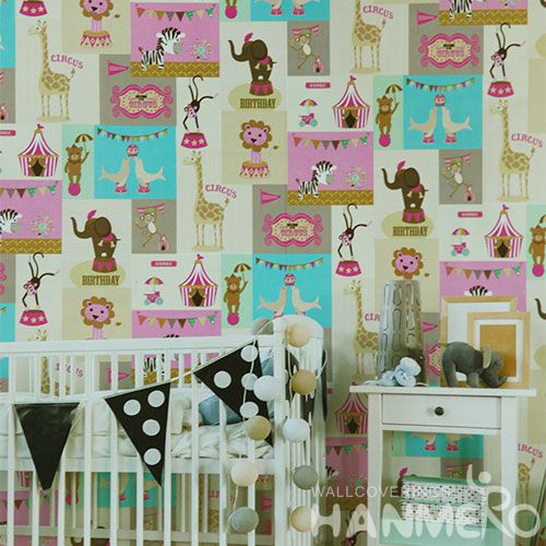 HANMERO Affordable Hot Selling 0.53 * 10M PVC Animated Wallpaper Kids Room Wallcovering Competitive Prices Chinese Dealer