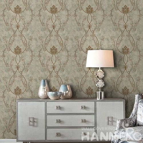 HANMERO Professional Home Wallcovering Europan Style Beautiful Design Non-woven Embroidery Wallpaper for Interior Household Wall