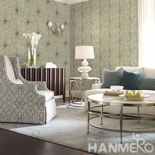 HANMERO Eco-friendly Luxury Home Decoration Wallcovering Non-woven Embroidery Wallpaper with Wholesale Price High Quality