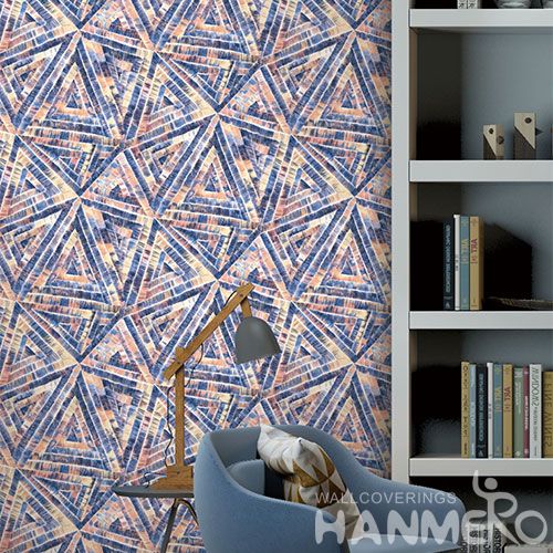 HANMERO Economical Colorful PVC 0.53 * 10M Wallpaper Modern Geometric Pattern on Sale from Chinese Factory Favorable Prices